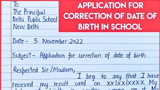 Application for correction of date of birth in schoolapplicationforcorrectionofadteofbirthinschool [upl. by Ynohtnaed939]