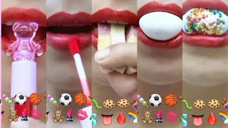 ASMR eating sounds of Emoji mukbang collection asmr satisfying asmrshow mukbangers [upl. by Sontag587]