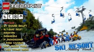 LEGO SKI RESORT  Skiers snowmobile amp real action on snow [upl. by Riggs15]