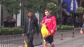 Donatas Motiejunas Leaving For Shootaround In LA  iFolloSportscom [upl. by Bobine]