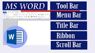 MS Word Toolbar  Menu bar  Title bar  Ribbon Tutorial in Urdu Hindi [upl. by Swetiana761]