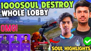 iQOOSoul Destroy Whole Lobby 😳 20 Finishes Domination 😱 SouL SPOWER amp NAKUL on Fire 🔥 Team SouL 🚀 [upl. by Dnomaid]