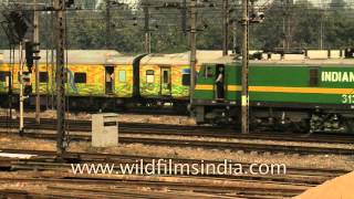 Hazrat Nizamuddin Railway Station New Delhi with Duronto rake [upl. by Quirk782]