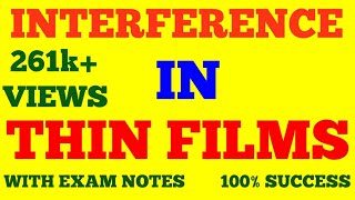 INTERFERENCE IN THIN FILMS  WAVE AND OPTICS  WITH EXAM NOTES [upl. by Fanechka]