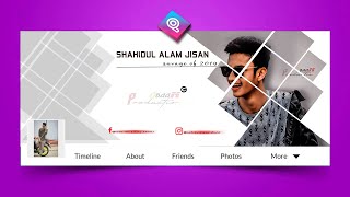 Make a stylish professional facebook cover photo with picsart  New Picsart Tutorials 2020 [upl. by Anyaj525]