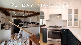 DIY EXTREME HOME MAKEOVER 90 Day Transformation  Kitchen Living Room Dining Room Bathroom [upl. by Nirmak]