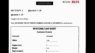 Mintons car mart  MINTOS CAR MART IELTS listening👩‍🎓 Academic New ielts listening 2024 [upl. by Bergh]