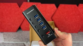 5 Port Powered USB Hub Review  USB 30 MultiPort Hub with Fast Charging [upl. by Aztin]