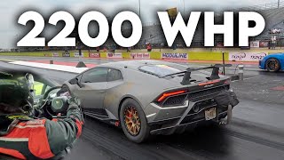 2200WHP Twin Turbo Lamborghini POV  Drag Racing at TX2k24 Day 3 [upl. by Enetsirk]