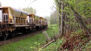 Tb diesel locomotives with ballast train  T42 205 G12 7707 helps out [upl. by Corie891]