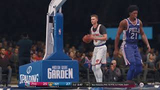 NBA LIVE 18 CHRISTMAS DAY MATCHUPS KNICKS VS 6ERS [upl. by Ahsillek829]