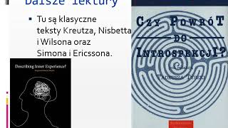 Filozofia umysłu I wykład 13 Introspekcja i samowiedza Podsumowanie [upl. by Adamson]