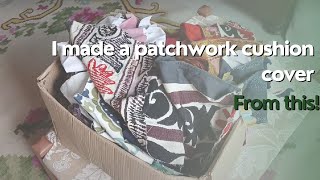 How to make a patchwork cushion cover with fabric scraps [upl. by Beffrey]