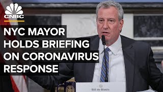 NYC Mayor Bill de Blasio holds news conference on coronavirus response  3162020 [upl. by Eylrac]