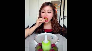 Asmr eating ice cream flavor avocado strawberry mango Crispy delicious short video [upl. by Moriyama995]