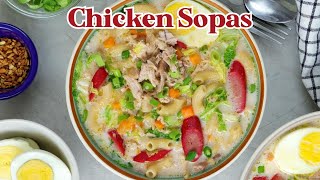 Creamy Chicken Sopas  Filipino Chicken Noodle Soup [upl. by Weidman]