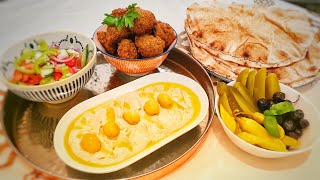 Authentic amp Easy Hummus amp Falafel Platter  Steven Heap [upl. by Anaujat]