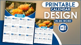 Printable Calendar Design 2023 Using Microsoft Office Word Full Tutorial [upl. by Aliban]