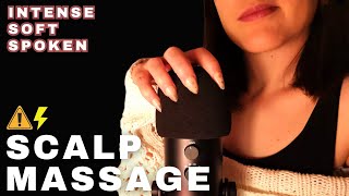 ASMR  SCALP SCRATCHING MASSAGEFAST AND INTENSE Saying ScratchClose Up tingly SOFT SPOKENvisuals [upl. by Goodard]