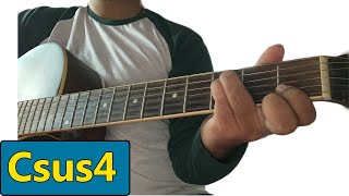 How to Play Csus4 Chord on Guitar  Guitar Lessons [upl. by Ailimaj]