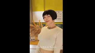 Super short bob with bang and shaved nape napeshave shortbob bobhair bobhaircut frenchbob [upl. by Ellwood]