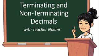 Terminating and NonTerminating Decimals Tagalog with Teacher Noemi [upl. by Mirielle938]