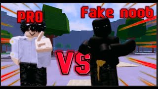 BEATING FAKE NOOB IN STRONGEST BATTLEGROUND [upl. by Annoerb502]