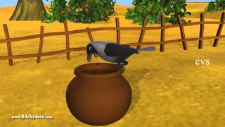 Ek Kauwa Pyaasa tha Poem  3D Animation Hindi Nursery Rhymes for Children with Lyrics [upl. by Beitris]