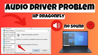 How to Fix Audio problem HP Dragonfly  Audio Drivers Not Working [upl. by Medovich]