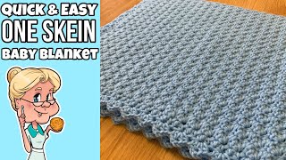 QUICK amp EASY CROCHET  ONE SKEIN BABY BLANKET  MakeitPremier  One Row Repeat [upl. by Pearson]