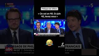 Philippe de Villiers sur Cnews  « on est en 40 En juin 40 Levezvous » [upl. by Shalne]