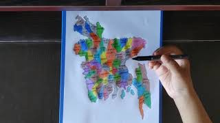 How to draw map of Bangladeshbangladesh map drawing Let’s Try [upl. by Inasah]