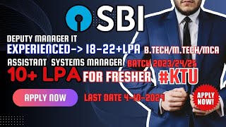 SBI എസ്ബിഐ HIRING ENGINEERS  FRESHER 10LPA amp EXPERIENCED 1822LPA  BTechMTechMCA sbi job [upl. by Ynolem]