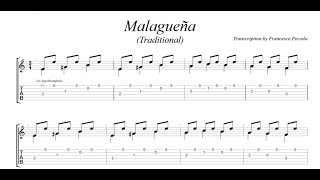 Spanish Guitar Flamenco  Malagueña Traditional FREE TAB [upl. by Ibob]