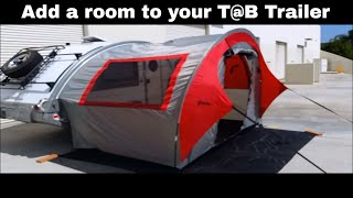 TB Side Tent This ingenious tent adds space to your Tab Trailer Setup video [upl. by Ahsiken]