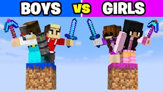 Girls vs Boys on 1 Minecraft Block [upl. by Weidar951]