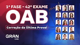 1ª fase do 42º Exame OAB Correção da Última Prova [upl. by Enitsud]