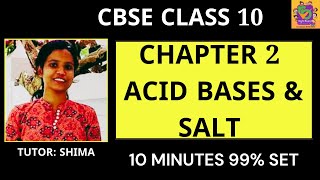 CBSE Class 10  Chemistry  Chapter 2  Acids Bases and Salts [upl. by Nimajneb]