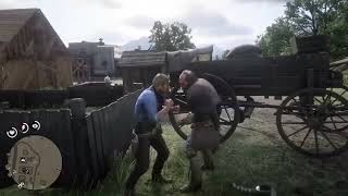 Beating the crap out of the drunk old guy in the Valentine saloon Rdr2 [upl. by Atillertse]