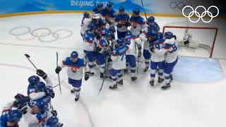 🏒 Slovakia upsets USA in Mens Ice Hockey  Highlights Beijing 2022  USA v Slovakia [upl. by Nirek]