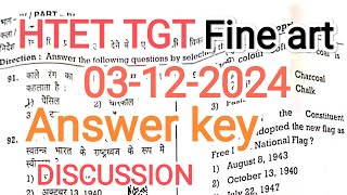 HTET TGT fine art answer key 2023 HTET fine art answer key 3 December 2023 haryana tgt art paper [upl. by Thornton778]