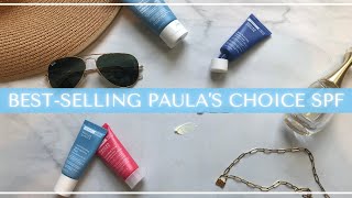 Testing out BESTSELLING Paulas Choice Sunscreens  Mini SPF Haul [upl. by Bettine]