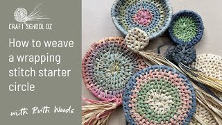 A wrapping stitch starter circle for a coiled basket by Ruth Woods [upl. by Savadove]