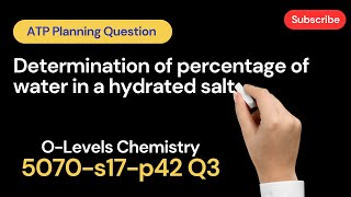 OLevels Chemistry 5070 ll Paper4 ATP ll Planning Question ll Water of Crystallization [upl. by Leiru]