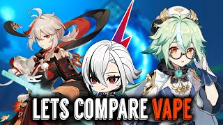 Kazuha vs Sucrose Vape Buff Comparison  Arlecchino Bennett Xingqiu  Genshin Impact [upl. by Shaylynn]