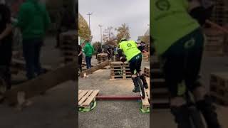 unicycle trial long jump CFM 2024 between pallets [upl. by Stephenie]