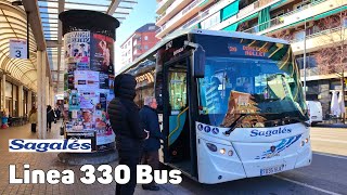 Línea 330 Bus Sagalés  España  Viaje completo [upl. by Nnyletak689]