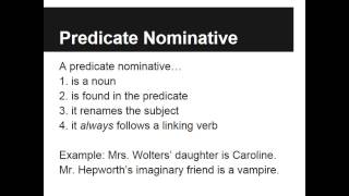 Predicate Adjectives and Nominatives [upl. by Amber]