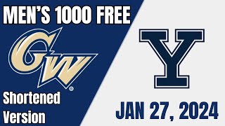 Shortened version Mens 1000 Free  GW vs Yale Jan 27 2024 [upl. by Idyak621]