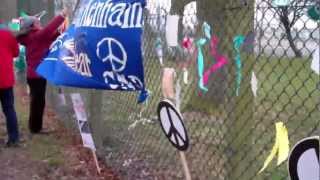 April 1 2013 CND demo against Trident renwal outside Aldermaston AWE perimeter fence [upl. by Chon505]